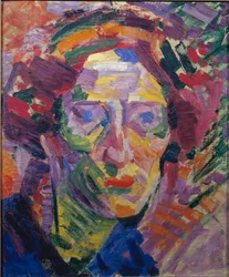 Futurisme: „Portret van een vrouw” of „Portret van gravin Casanova”, schilderij van Umberto Boccioni (1882-1916)