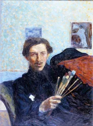 Zelfportret van Umberto Boccioni in 1908. Pinacoteca di Brera Milaan