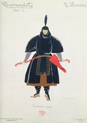Kostuumontwerp voor de Zwarte Garde uit Turandot van Giacomo Puccini