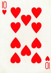 10 harten uit een kaartspel van Goodall & Son Ltd., ca. 1940