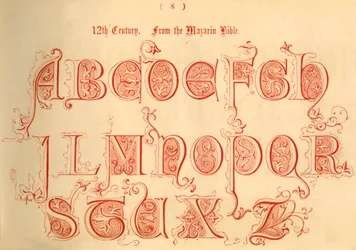 12e eeuw. Uit de Mazarin Bijbel, 1862