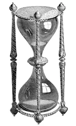 16e-eeuwse zandloper, gravure, 19e eeuw