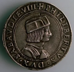 4-Testoon. Hertogdom Savoye, Italië, Voorzijde: Filibert II, Hertog van Savoye, 1497-1504