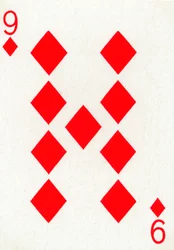 9 van Ruiten uit een kaartspel van Goodall & Son Ltd., ca. 1940