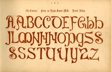 9e Eeuw. Uit een Angelsaksisch Manuscript. Battel Abbey