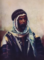 Een bedoeïenensjeik met burnous, 1902