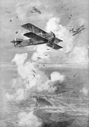 Een Breguet Franse dubbeldekker bommenwerper in actie, c1917 1926