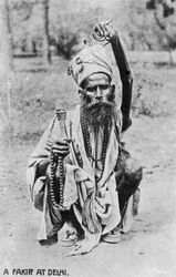 Een fakir in Delhi, 20e eeuw