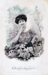 Een goede kus, Franse ansichtkaart, circa 1900