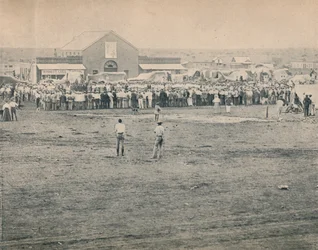 Een massabijeenkomst in Bulawayo, c1900