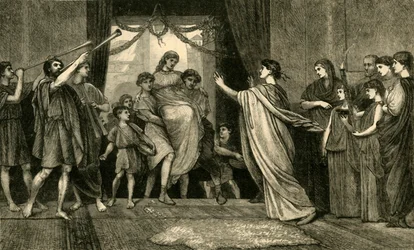 Een Romeinse bruiloft - De thuiskomst van de bruid, 1881