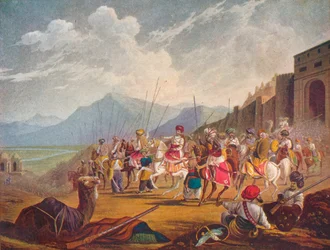 Een Heersende Prins van West-India met zijn Vazallen, 1908