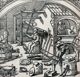 Een zilverraffinaderij, 1556, 1917