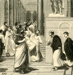 Een Tumult in het Forum in Rome, 1890