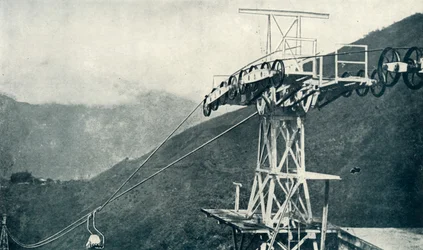 Een uitzicht op een kabelspoorweg, 1922