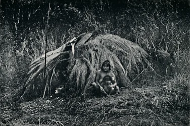 Een Yaghan Hut in Fuegia