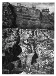 Een diamantmijn in Kimberley, Griqualand West, Noord-Kaap, Zuid-Afrika, ca. 1890