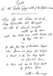 Een brief van Allan Ramsay aan John Gay, 18e eeuw, 1840