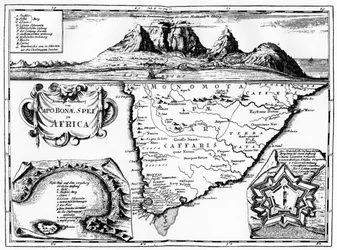 Een kaart van de Kaap de Goede Hoop, Zuid-Afrika, 1719 1931