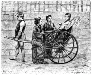 Een riksja, Japan, 1895