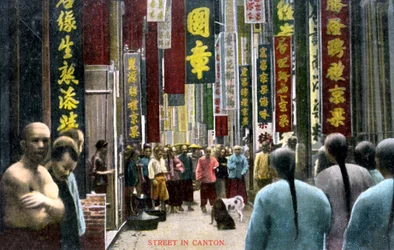 Een straat in Canton, China, c1900s