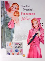 Advertentie voor Firestone Velon, 1947