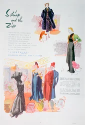 Advertentie voor gekleurde plastic ritssluitingen van Lightning door ICI, 1937