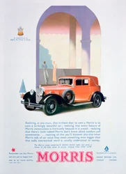 Advertentie voor Morris motorauto