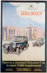 Advertentie voor Wolseley motorauto