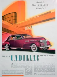 Advertentie voor de Cadillac Sixty Special auto, 1940