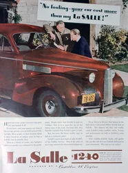 Advertentie voor de LaSalle V8 auto, 1939
