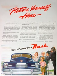 Advertentie voor de Nash 600 auto, 1946