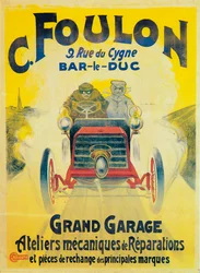 Advertentie voor C Foulons Garage, Bar-le-Duc, Frankrijk, ca. 1900