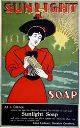 Advertentie voor Sunlight huishoudzeep, c1890