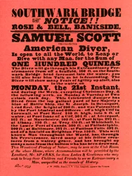 Advertentie voor stuntshows door Samuel Scott, 1840, 1948