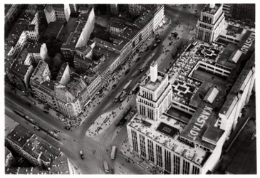 Luchtfoto van Hermannplatz, Berlijn Neukoelln, Duitsland, vanuit een Zeppelin, ca. 1931 1933