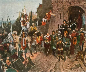 Agnes von Rosenberg geeft het kasteel van haar vader over aan de Hussieten, 1426, 1936