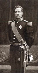 Albert I 1875-1934, koning der Belgen vanaf 1909, in militair uniform