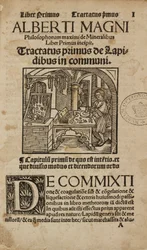 Alchemie & Vroege Chemie Titelpagina van een middeleeuws Duits werk over mineralogie en alchemie