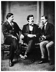 Alfred Townsend, Mark Twain en David Gray, 1871