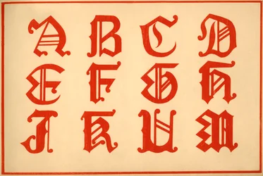 Alfabet, letters A-M, hoofdletters