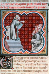 Amalric van Bena onderwijst, ca. 1200, 1375-1379