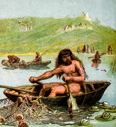 Een oude Brit in zijn boot, ca. 1850