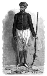 Een Arabische soldaat van Tunis, ca. 1890
