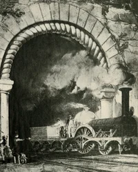 Een vroege breedspoor trein - Great Western Railway