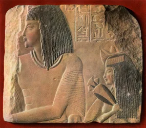 Een Egyptisch kalkstenen reliëf
