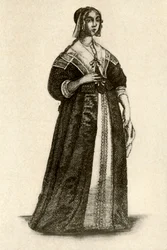 Een Engelse dame in huisjurk, 1640