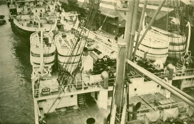 Een Indrukwekkende Rij Boten aan Boord van de Leviathan