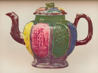 Een Achtkantige Zoutglazuur Theepot