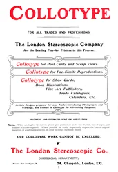 Een advertentie voor het Collotype-proces aangeboden door The London Stereoscopic Company, 1903